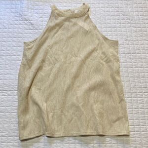 LOFT Outlet Brand Cream, High-Neck, Crepe tank. Size Medium. Tags on.